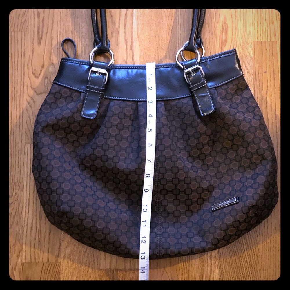 Nine West Geometric Shoulder HandBag Black&Brown.